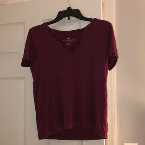 American Eagle Maroon T-shirt